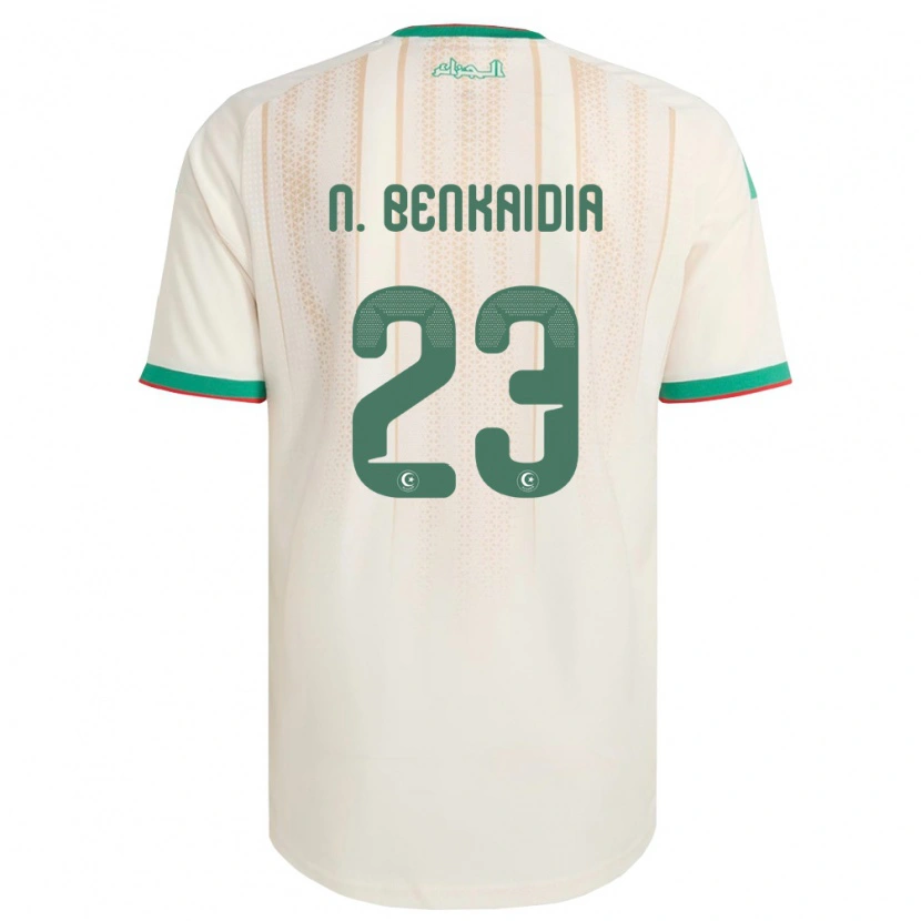 Danxen Kvinnor Algeriet Nazim Mohamed Salah Benkaidia #23 Off-White Grön Röd Hemmatröja Matchtröjor 26-28 Tröjor T-Tröja
