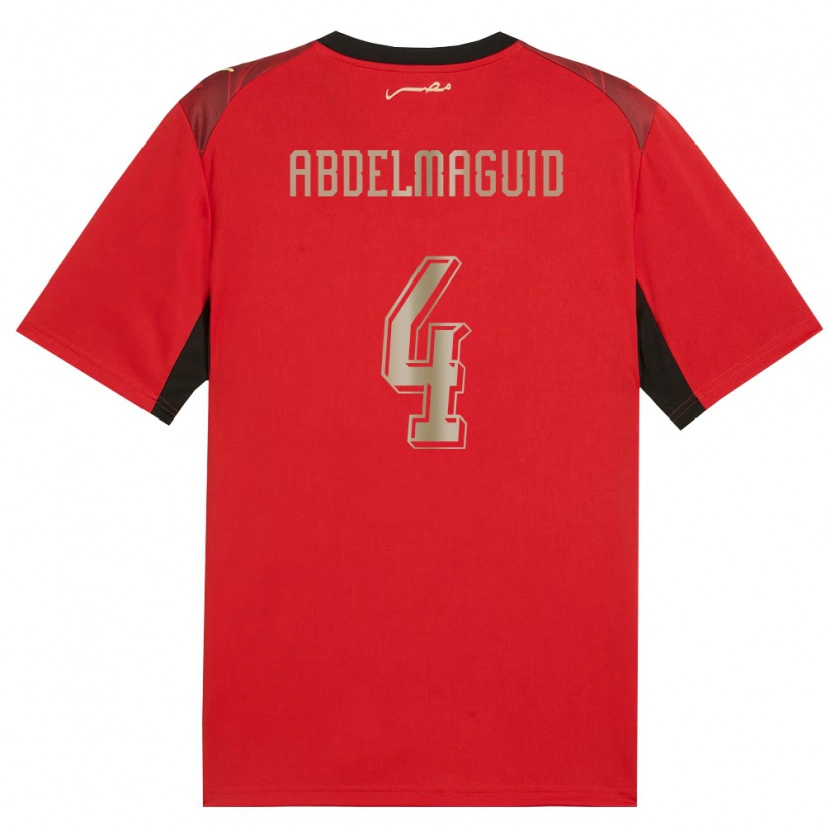 Danxen Kvinnor Egypten Hossam Abdelmaguid #4 Röd Svart Guld Hemmatröja Matchtröjor 26-28 Tröjor T-Tröja