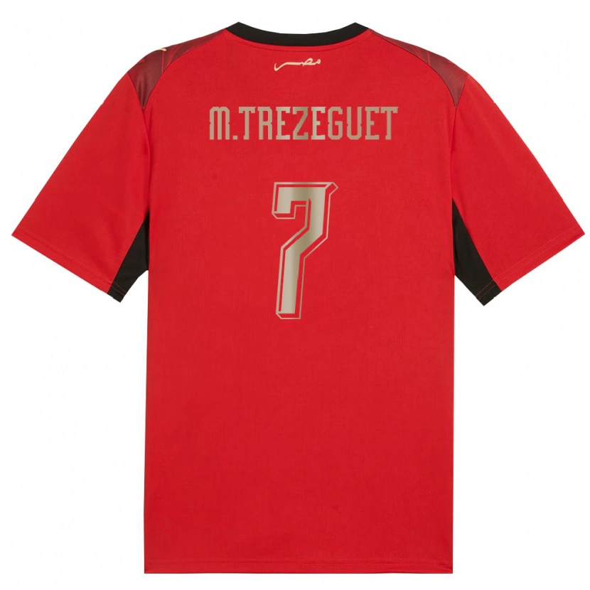 Danxen Kvinnor Egypten Trezeguet #7 Röd Svart Guld Hemmatröja Matchtröjor 26-28 Tröjor T-Tröja