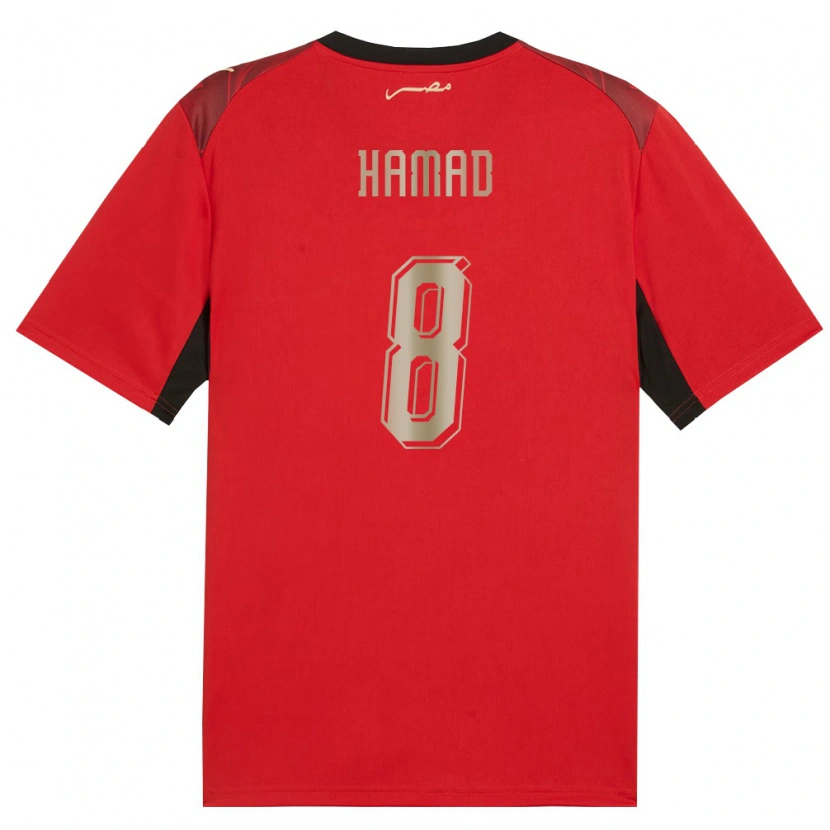 Danxen Kvinnor Egypten Mohamed Hamad #8 Röd Svart Guld Hemmatröja Matchtröjor 26-28 Tröjor T-Tröja