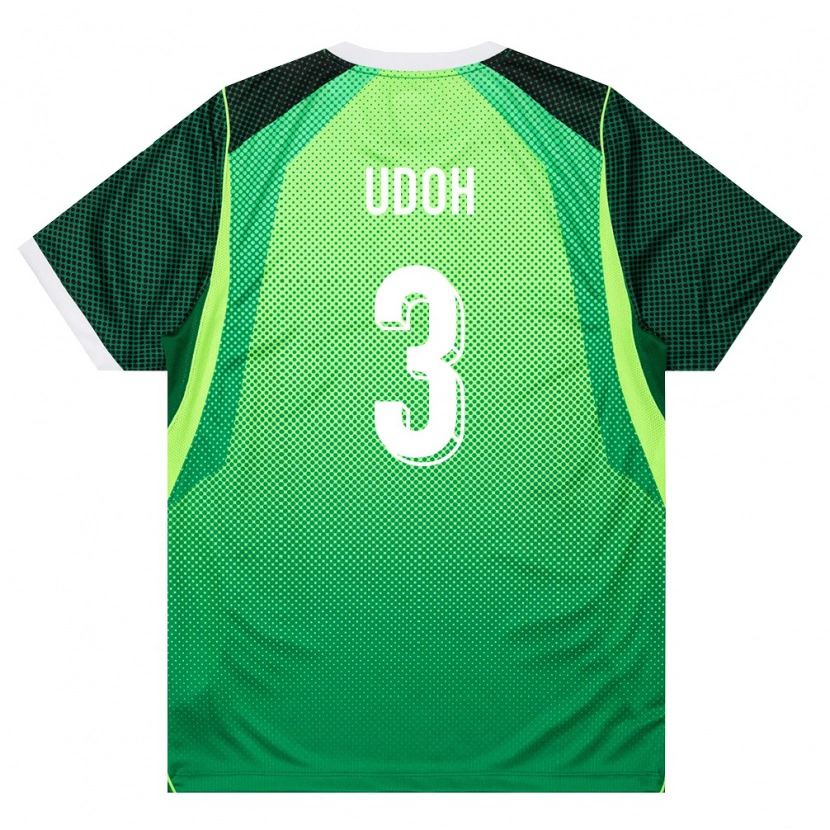 Danxen Kvinnor Nigeria Solomon Udoh #3 Grön Vit Hemmatröja Matchtröjor 26-28 Tröjor T-Tröja