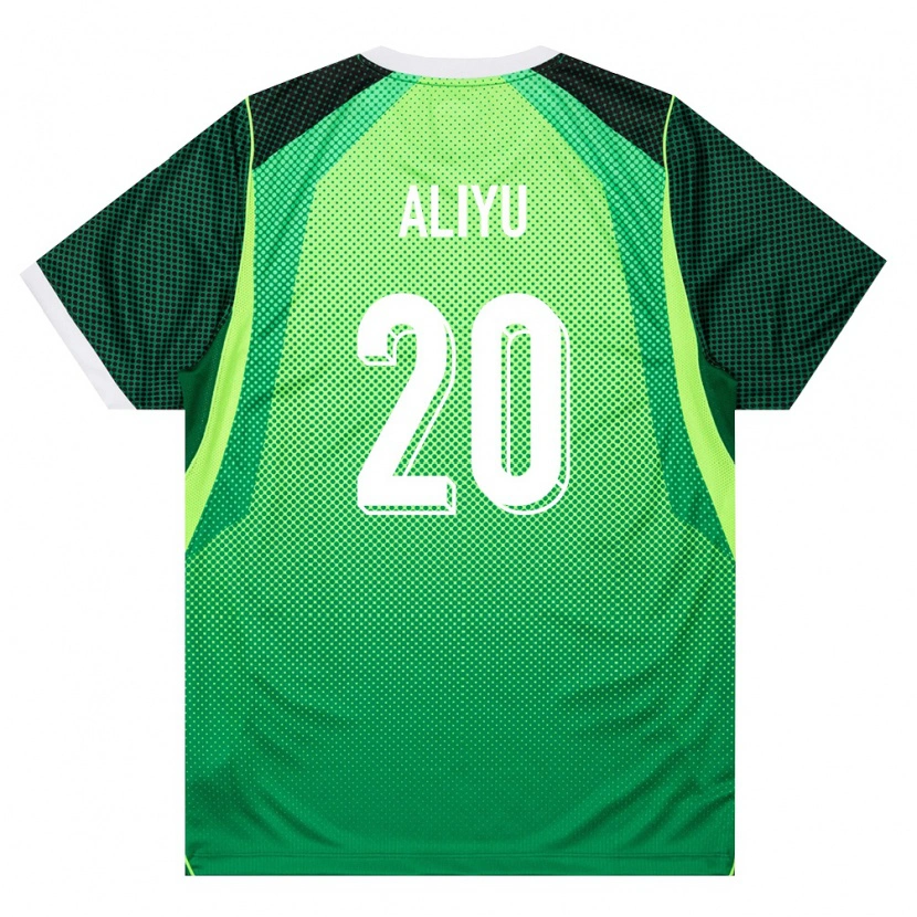 Danxen Kvinnor Nigeria Haruna Aliyu #20 Grön Vit Hemmatröja Matchtröjor 26-28 Tröjor T-Tröja