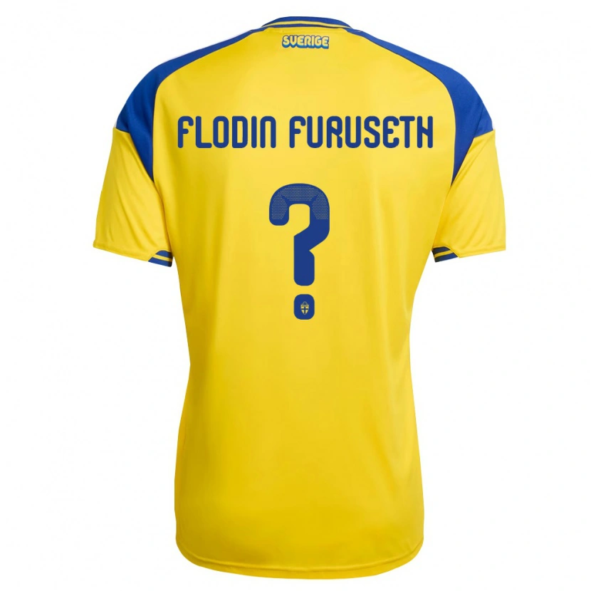 Danxen Kvinnor Sverige Toste Flodin Furuseth #0 Gul Blå Vit Hemmatröja Matchtröjor 26-28 Tröjor T-Tröja