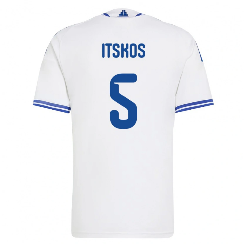 Danxen Kvinnor Grekland Georgios Itskos #5 Vit Blå Hemmatröja Matchtröjor 26-28 Tröjor T-Tröja