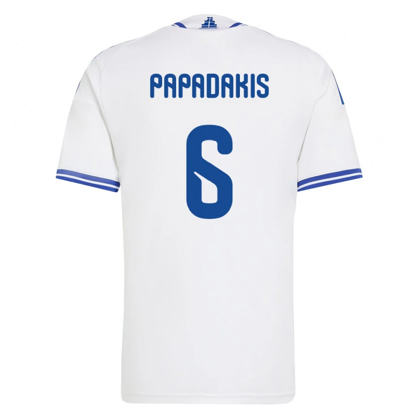 Danxen Kvinnor Grekland Konstantinos Papadakis #6 Vit Blå Hemmatröja Matchtröjor 26-28 Tröjor T-Tröja