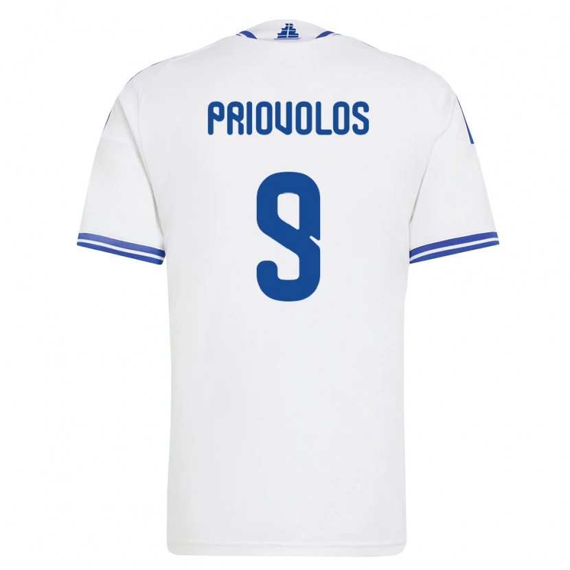 Danxen Kvinnor Grekland Grigoris Priovolos #9 Vit Blå Hemmatröja Matchtröjor 26-28 Tröjor T-Tröja