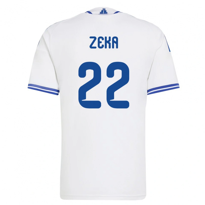 Danxen Kvinnor Grekland Rushit Zeka #22 Vit Blå Hemmatröja Matchtröjor 26-28 Tröjor T-Tröja