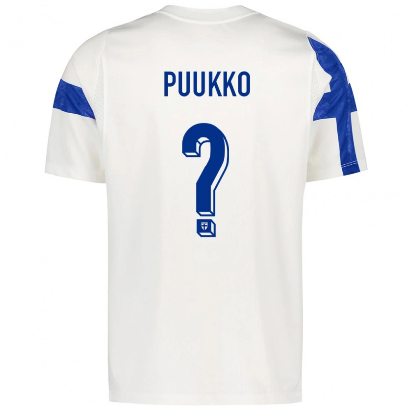 Danxen Kvinnor Finland Akseli Puukko #0 Vit Blå Hemmatröja Matchtröjor 26-28 Tröjor T-Tröja