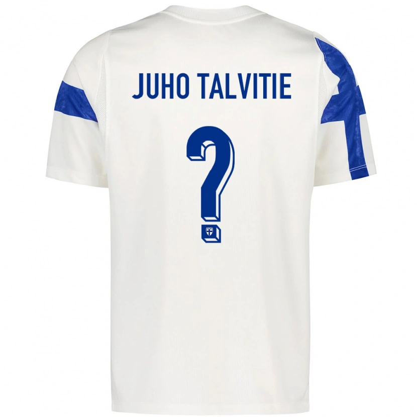 Danxen Kvinnor Finland Juho Talvitie #0 Vit Blå Hemmatröja Matchtröjor 26-28 Tröjor T-Tröja