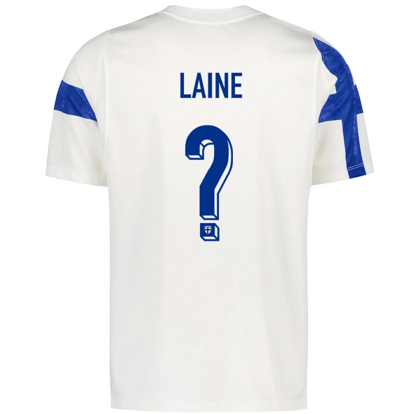Danxen Kvinnor Finland Lauri Laine #0 Vit Blå Hemmatröja Matchtröjor 26-28 Tröjor T-Tröja