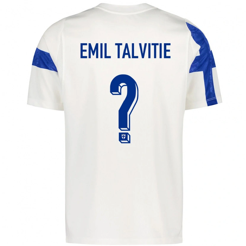 Danxen Kvinnor Finland Emil Talvitie #0 Vit Blå Hemmatröja Matchtröjor 26-28 Tröjor T-Tröja