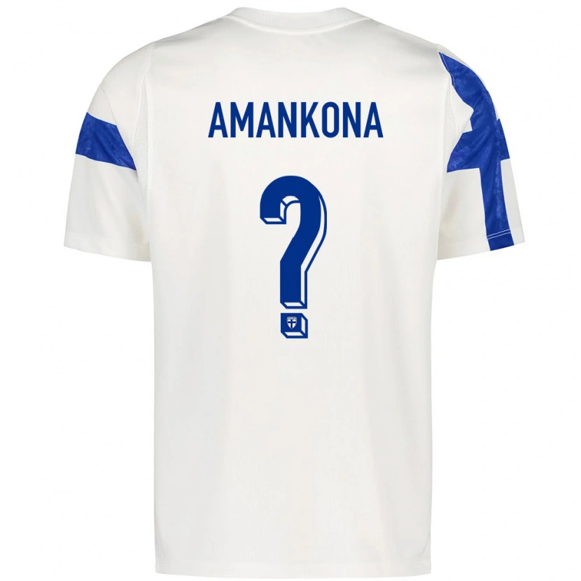 Danxen Kvinnor Finland Alvar Amankona #0 Vit Blå Hemmatröja Matchtröjor 26-28 Tröjor T-Tröja