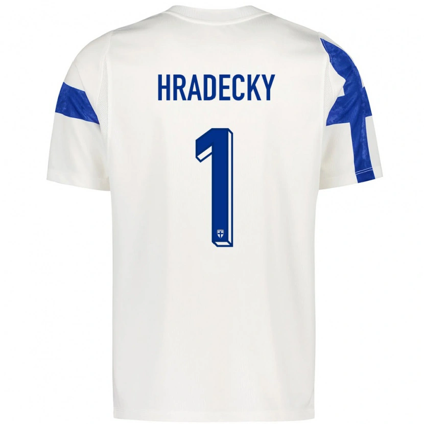Danxen Kvinnor Finland Lukas Hradecky #1 Vit Blå Hemmatröja Matchtröjor 26-28 Tröjor T-Tröja