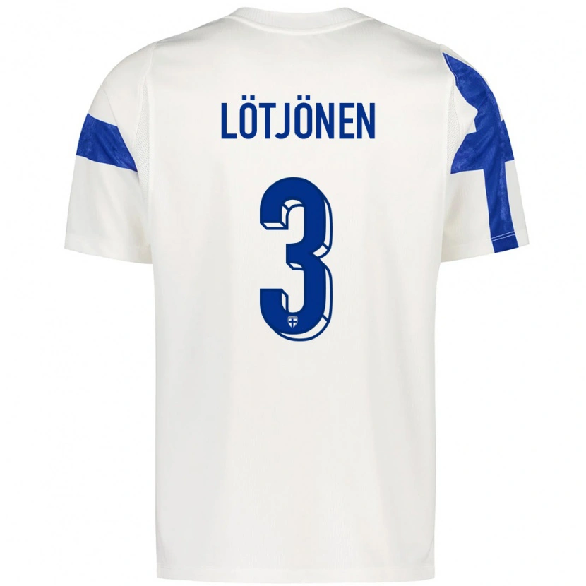 Danxen Kvinnor Finland Arttu Lötjönen #3 Vit Blå Hemmatröja Matchtröjor 26-28 Tröjor T-Tröja