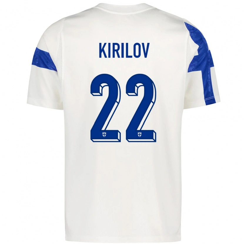 Danxen Kvinnor Finland Martin Kirilov #22 Vit Blå Hemmatröja Matchtröjor 26-28 Tröjor T-Tröja