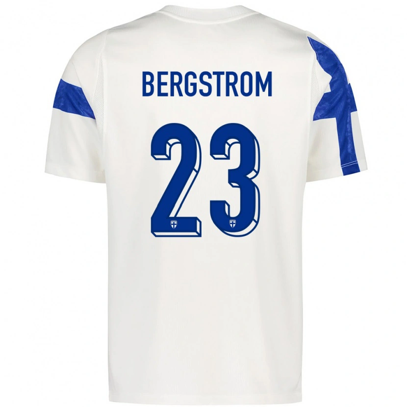Danxen Kvinnor Finland Lucas Bergström #23 Vit Blå Hemmatröja Matchtröjor 26-28 Tröjor T-Tröja