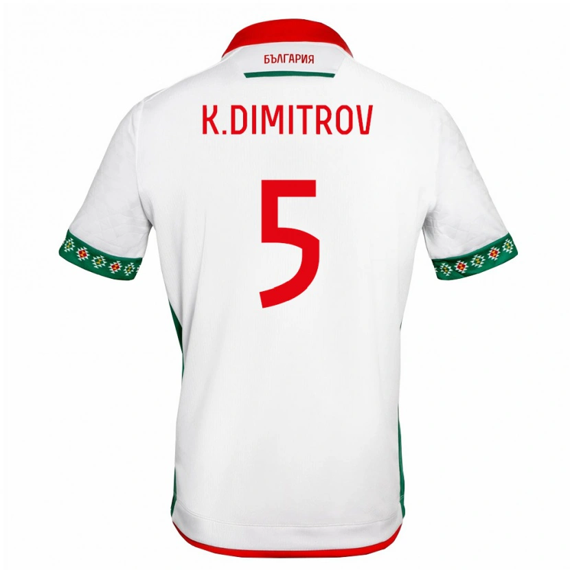 Danxen Kvinnor Bulgarien Kristian Dimitrov #5 Vit Grön Röd Hemmatröja Matchtröjor 26-28 Tröjor T-Tröja