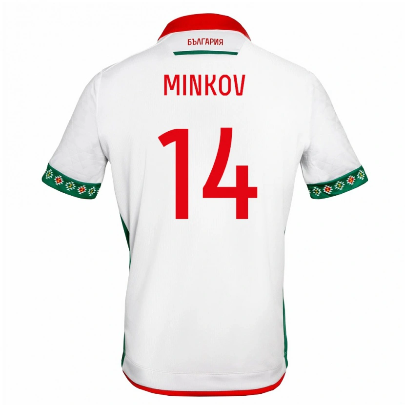 Danxen Kvinnor Bulgarien Maksim Minkov #14 Vit Grön Röd Hemmatröja Matchtröjor 26-28 Tröjor T-Tröja