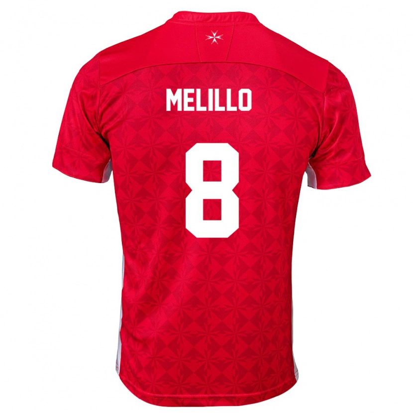 Danxen Kvinnor Malta Thomas Melillo #8 Röd Vit Hemmatröja Matchtröjor 26-28 Tröjor T-Tröja