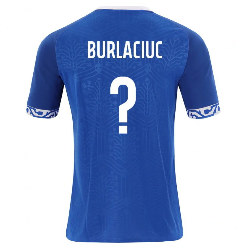 Danxen Kvinnor Moldavien Stanislav Burlaciuc #0 Kunglig Blå Vit Hemmatröja Matchtröjor 26-28 Tröjor T-Tröja