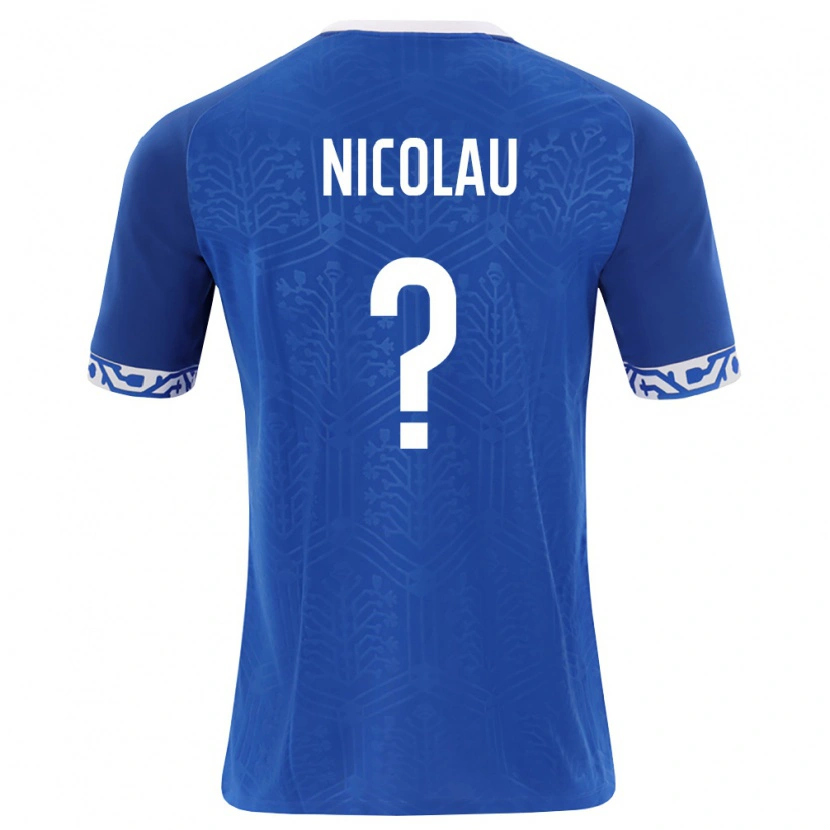 Danxen Kvinnor Moldavien Alexandru Nicolau #0 Kunglig Blå Vit Hemmatröja Matchtröjor 26-28 Tröjor T-Tröja