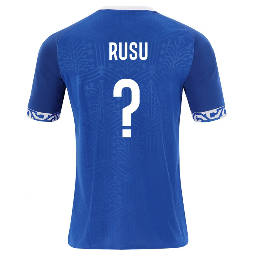 Danxen Kvinnor Moldavien Damian Rusu #0 Kunglig Blå Vit Hemmatröja Matchtröjor 26-28 Tröjor T-Tröja