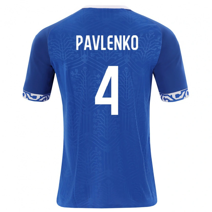 Danxen Kvinnor Moldavien Daniil Pavlenko #4 Kunglig Blå Vit Hemmatröja Matchtröjor 26-28 Tröjor T-Tröja