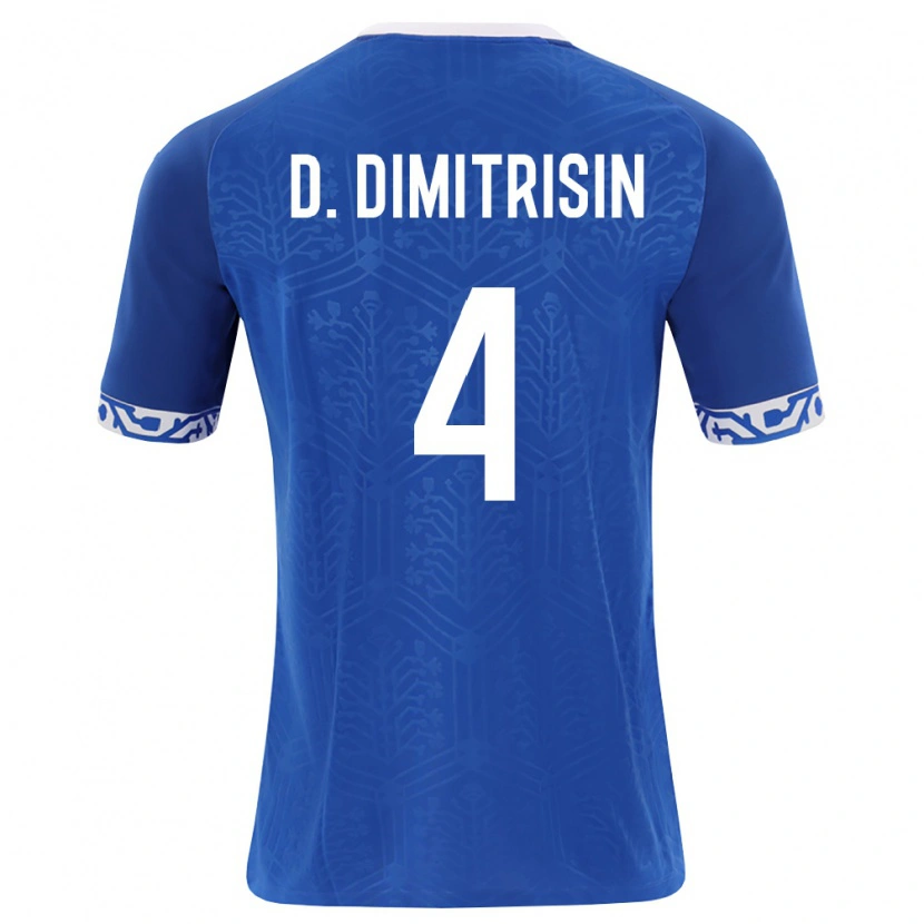 Danxen Kvinnor Moldavien David Dimitrișin #4 Kunglig Blå Vit Hemmatröja Matchtröjor 26-28 Tröjor T-Tröja
