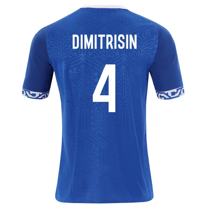 Danxen Kvinnor Moldavien Daniil Dimitrișin #4 Kunglig Blå Vit Hemmatröja Matchtröjor 26-28 Tröjor T-Tröja