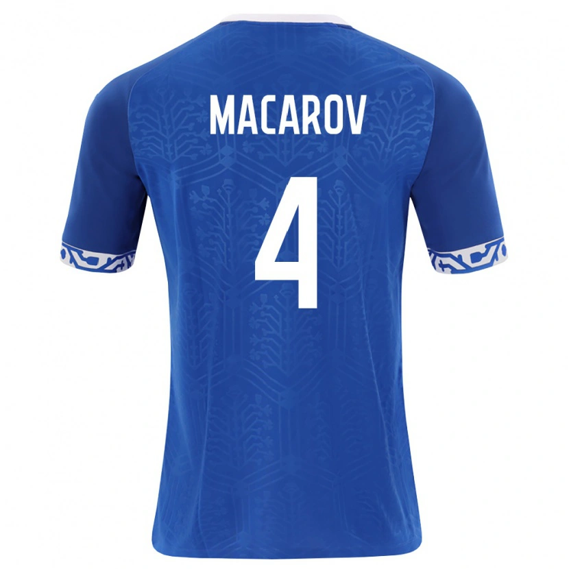Danxen Kvinnor Moldavien Evghenii Macarov #4 Kunglig Blå Vit Hemmatröja Matchtröjor 26-28 Tröjor T-Tröja