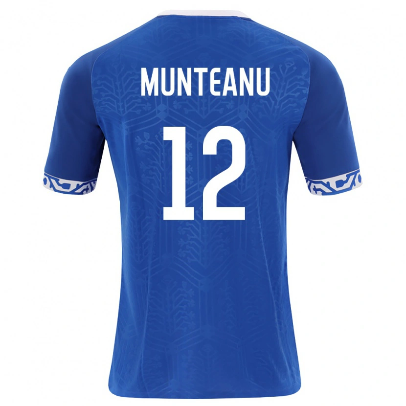 Danxen Kvinnor Moldavien Adrian Munteanu #12 Kunglig Blå Vit Hemmatröja Matchtröjor 26-28 Tröjor T-Tröja