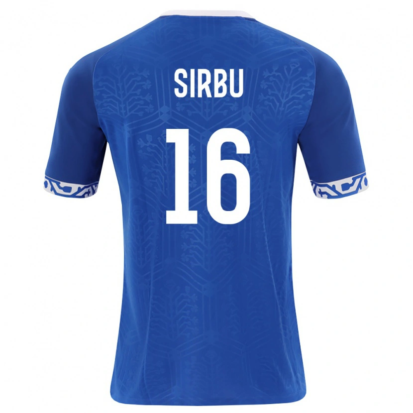 Danxen Kvinnor Moldavien David Sirbu #16 Kunglig Blå Vit Hemmatröja Matchtröjor 26-28 Tröjor T-Tröja