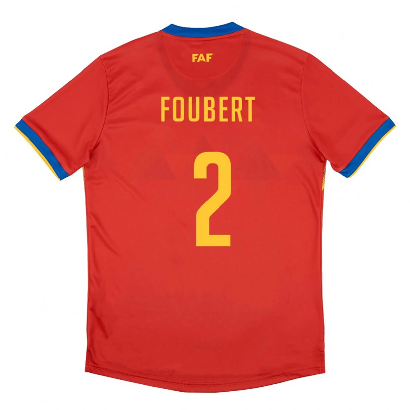 Danxen Kvinnor Andorra Arnau Foubert #2 Röd Blå Gul Hemmatröja Matchtröjor 26-28 Tröjor T-Tröja