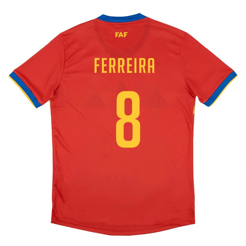Danxen Kvinnor Andorra Hugo Ferreira #8 Röd Blå Gul Hemmatröja Matchtröjor 26-28 Tröjor T-Tröja