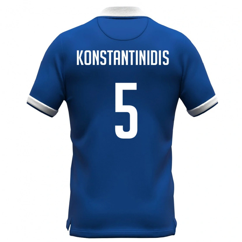 Danxen Kvinnor Cypern Christos Konstantinidis #5 Kunglig Blå Vit Hemmatröja Matchtröjor 26-28 Tröjor T-Tröja