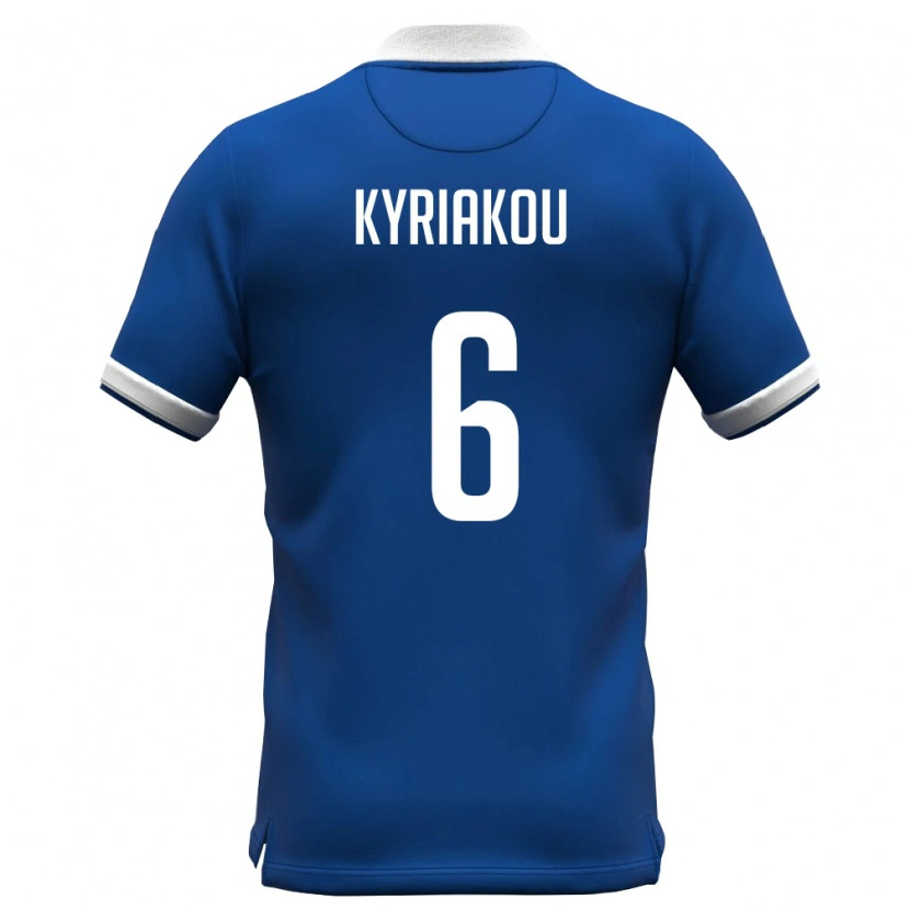 Danxen Kvinnor Cypern Kyriakos Kyriakou #6 Kunglig Blå Vit Hemmatröja Matchtröjor 26-28 Tröjor T-Tröja