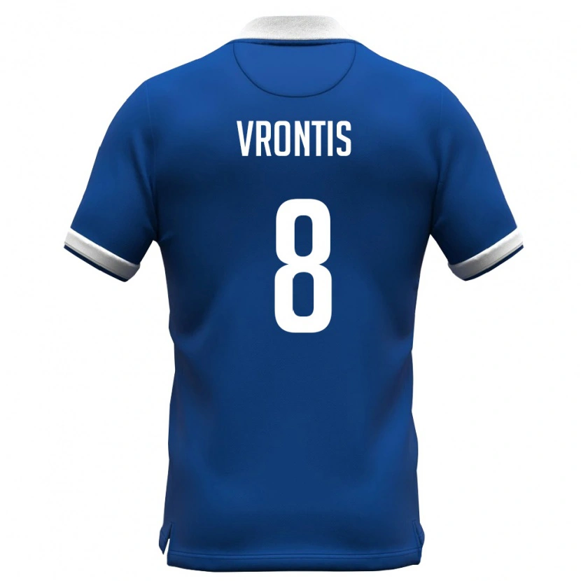 Danxen Kvinnor Cypern Stylianos Vrontis #8 Kunglig Blå Vit Hemmatröja Matchtröjor 26-28 Tröjor T-Tröja