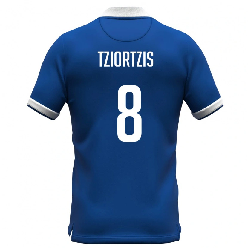 Danxen Kvinnor Cypern Georgios Tziortzis #8 Kunglig Blå Vit Hemmatröja Matchtröjor 26-28 Tröjor T-Tröja