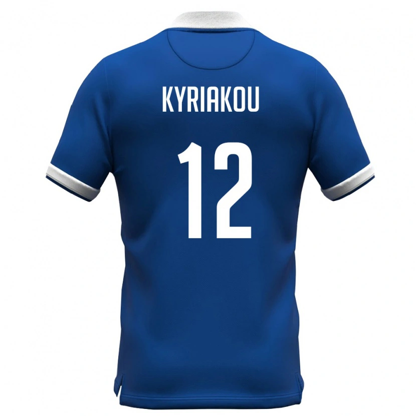 Danxen Kvinnor Cypern Panagiotis Kyriakou #12 Kunglig Blå Vit Hemmatröja Matchtröjor 26-28 Tröjor T-Tröja