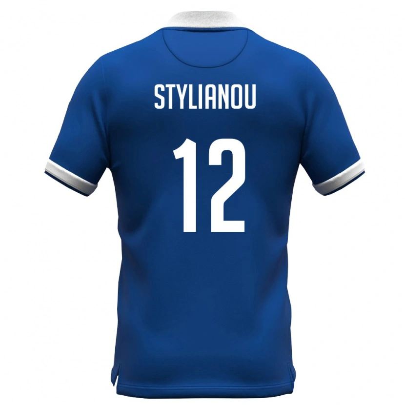 Danxen Kvinnor Cypern Konstantinos Stylianou #12 Kunglig Blå Vit Hemmatröja Matchtröjor 26-28 Tröjor T-Tröja