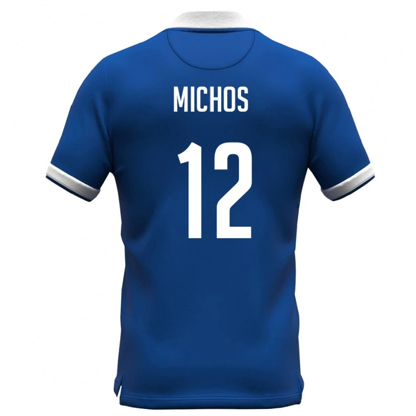 Danxen Kvinnor Cypern Savvas Michos #12 Kunglig Blå Vit Hemmatröja Matchtröjor 26-28 Tröjor T-Tröja