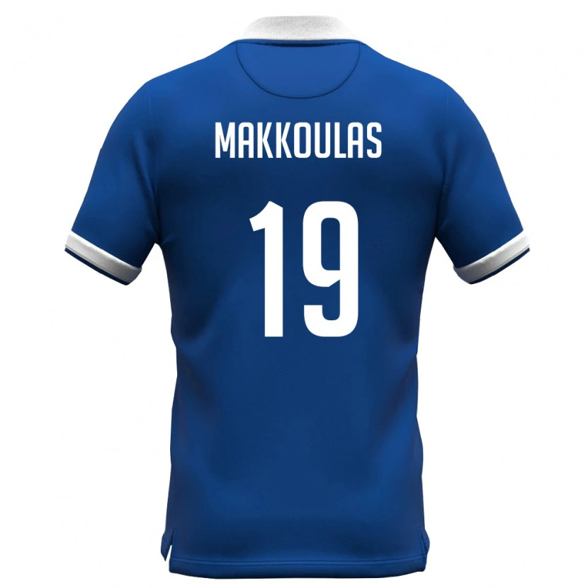 Danxen Kvinnor Cypern Petros Makkoulas #19 Kunglig Blå Vit Hemmatröja Matchtröjor 26-28 Tröjor T-Tröja