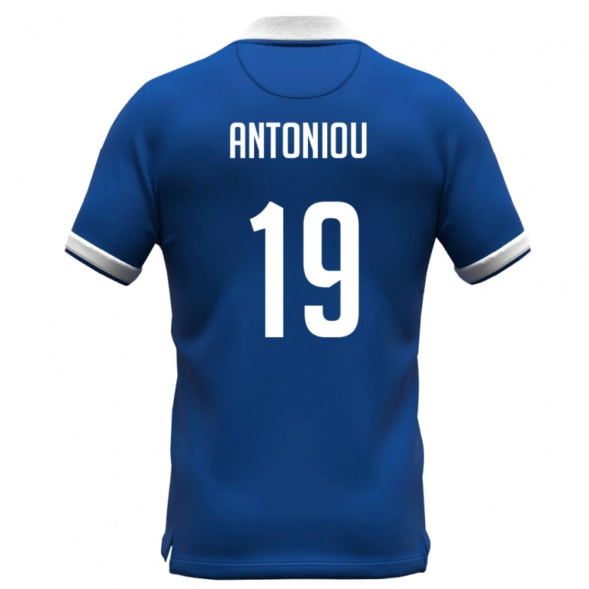 Danxen Kvinnor Cypern Evagoras Antoniou #19 Kunglig Blå Vit Hemmatröja Matchtröjor 26-28 Tröjor T-Tröja
