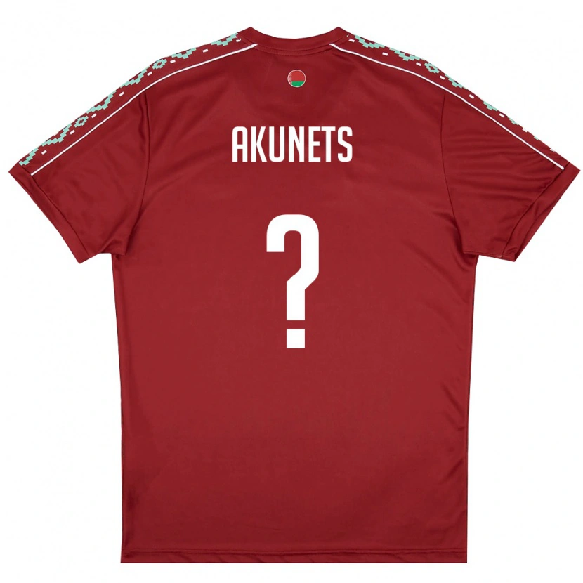 Danxen Kvinnor Belarus Eduard Akunets #0 Djup Röd Vit Hemmatröja Matchtröjor 26-28 Tröjor T-Tröja