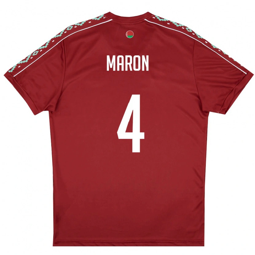 Danxen Kvinnor Belarus Dmitriy Maron #4 Djup Röd Vit Hemmatröja Matchtröjor 26-28 Tröjor T-Tröja
