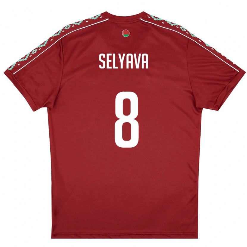 Danxen Kvinnor Belarus Aleksandr Selyava #8 Djup Röd Vit Hemmatröja Matchtröjor 26-28 Tröjor T-Tröja