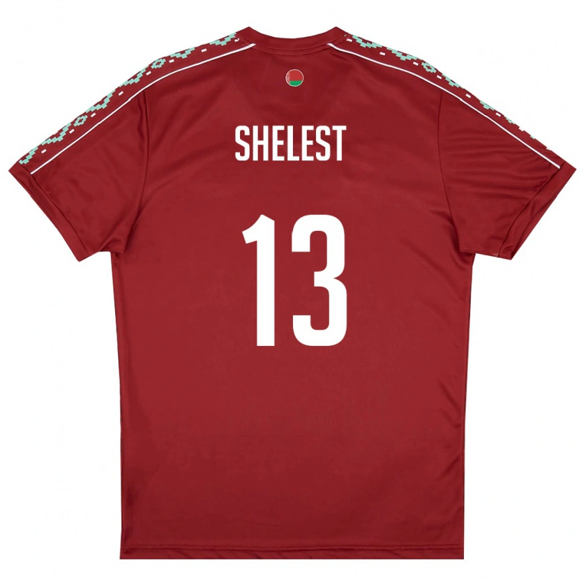 Danxen Kvinnor Belarus Kirill Shelest #13 Djup Röd Vit Hemmatröja Matchtröjor 26-28 Tröjor T-Tröja