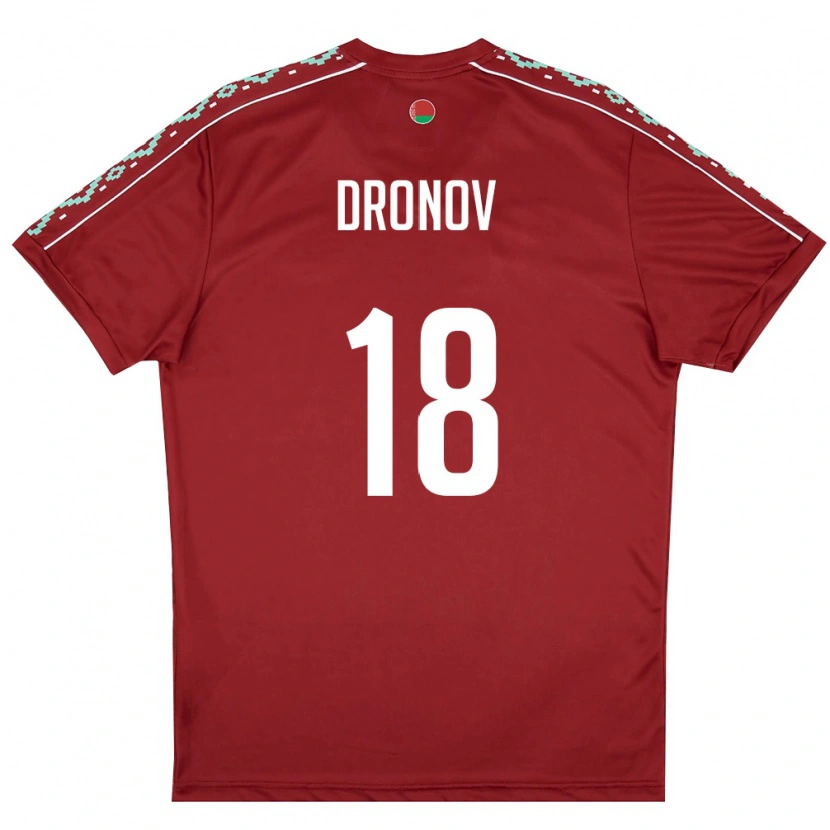 Danxen Kvinnor Belarus Stanislav Dronov #18 Djup Röd Vit Hemmatröja Matchtröjor 26-28 Tröjor T-Tröja