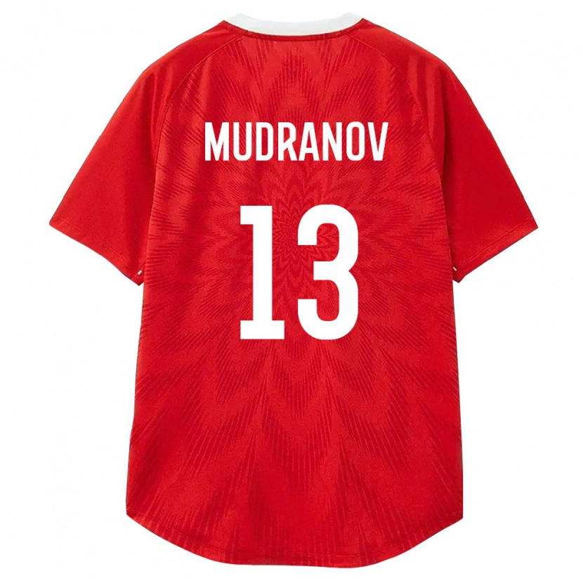 Danxen Kvinnor Ryssland Artur Mudranov #13 Röd Vit Brun Hemmatröja Matchtröjor 26-28 Tröjor T-Tröja