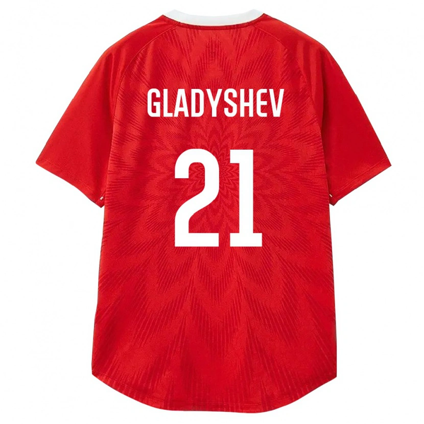 Danxen Kvinnor Ryssland Yaroslav Gladyshev #21 Röd Vit Brun Hemmatröja Matchtröjor 26-28 Tröjor T-Tröja